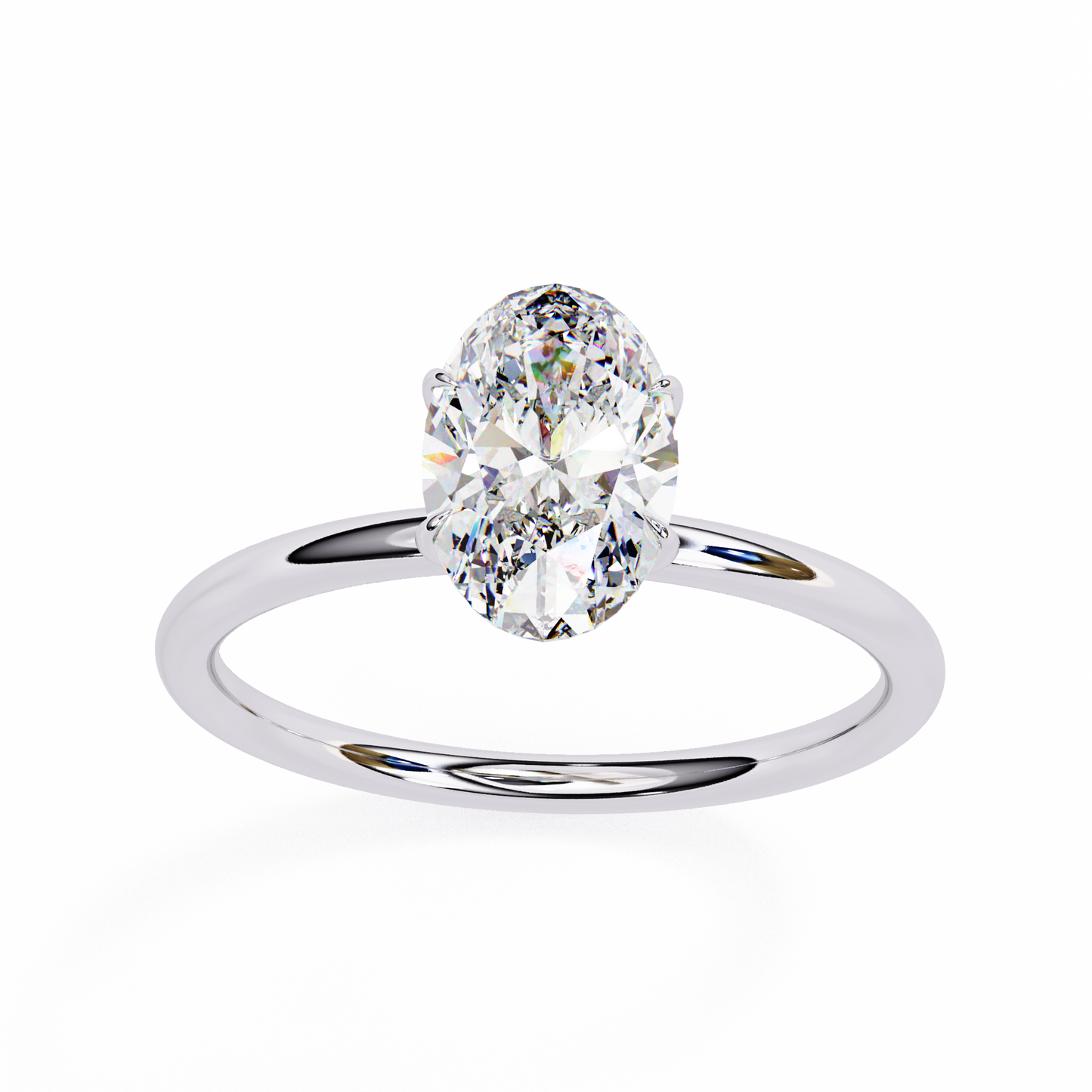 Lab Grown Oval Cut Diamond Solitaire Ring