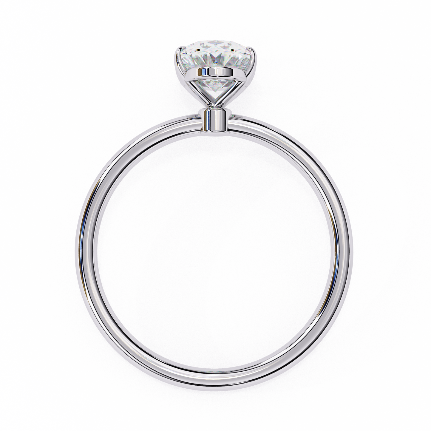 Lab Grown Oval Cut Diamond Solitaire Ring