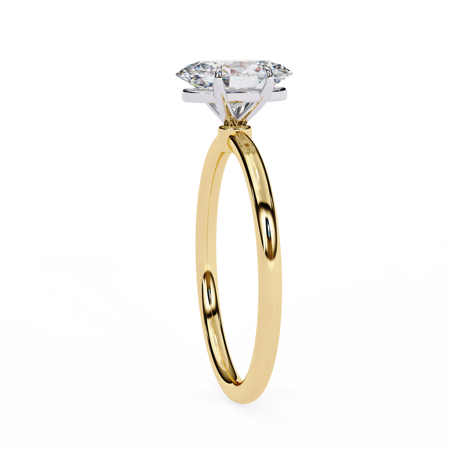 Lab Grown Oval Cut Diamond Solitaire Ring