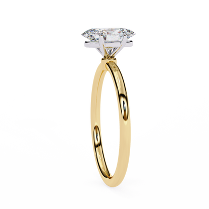 Lab Grown Oval Cut Diamond Solitaire Ring