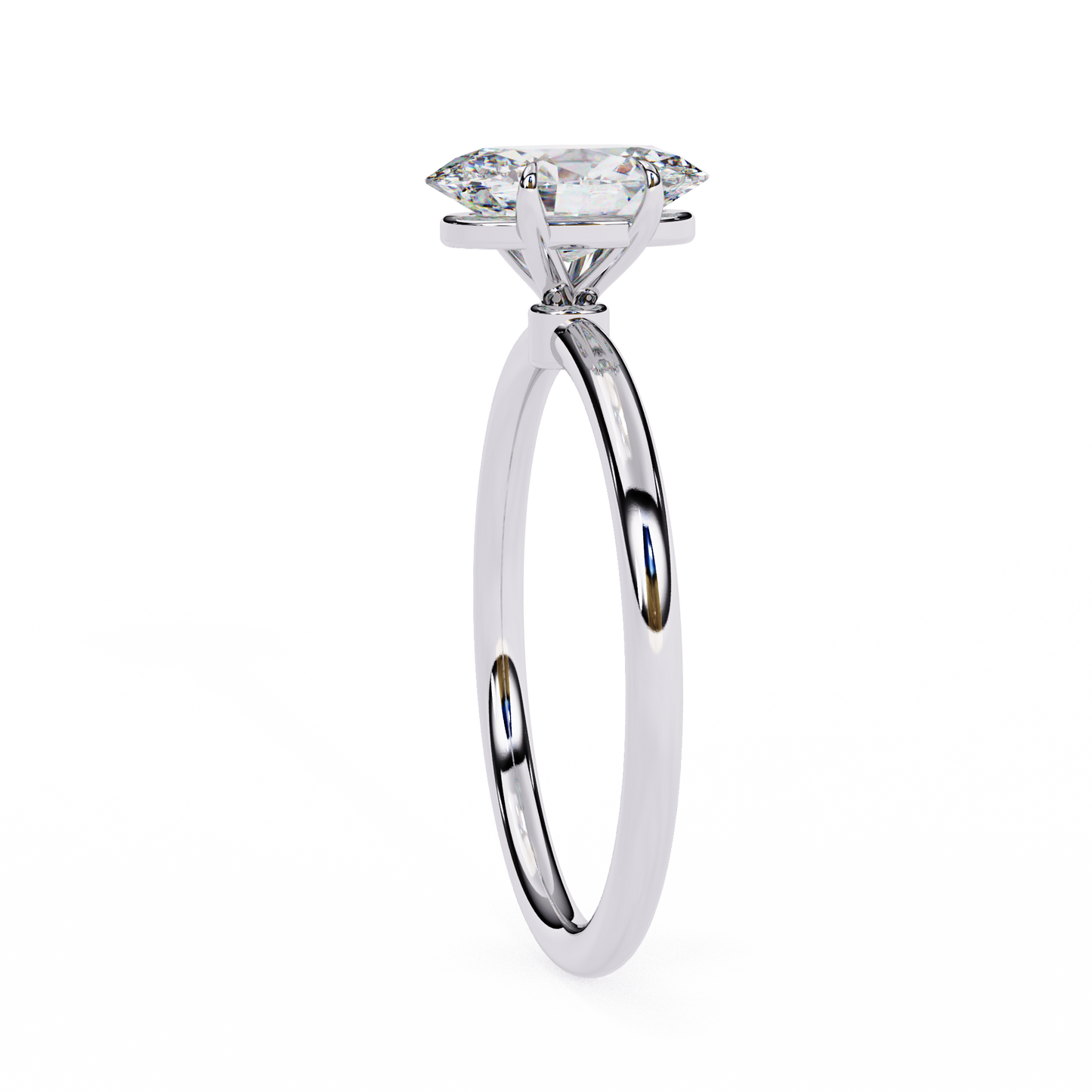 Lab Grown Oval Cut Diamond Solitaire Ring