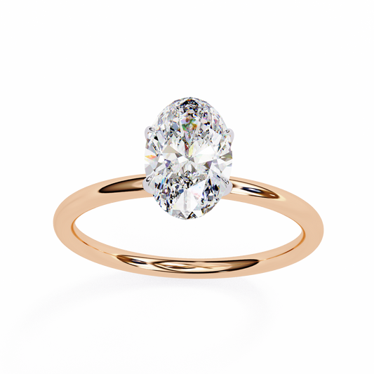 Lab Grown Oval Cut Diamond Solitaire Ring