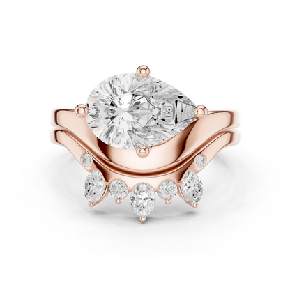 Pear, Oval & Round Cut Lab Grown Diamond Ethically Dainty Elegance Diamond Ring for Women Anniversary Gift - HIGHCARAT DIAMONDS