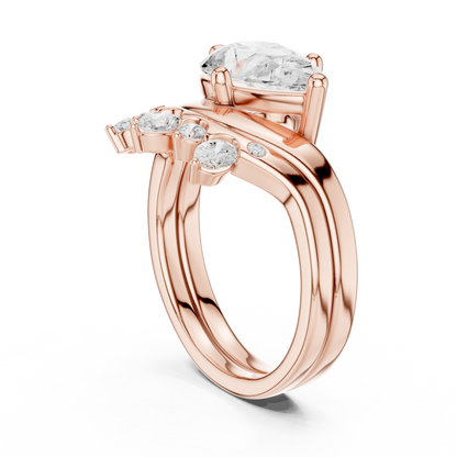 Pear, Oval & Round Cut Lab Grown Diamond Ethically Dainty Elegance Diamond Ring for Women Anniversary Gift - HIGHCARAT DIAMONDS