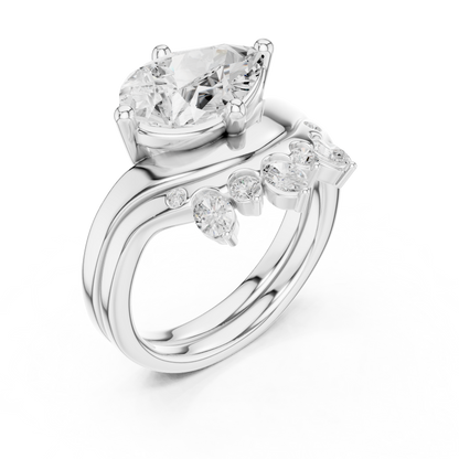 Pear, Oval & Round Cut Lab Grown Diamond Ethically Dainty Elegance Diamond Ring for Women Anniversary Gift - HIGHCARAT DIAMONDS