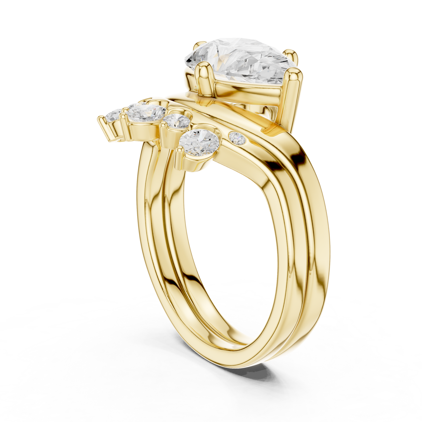 Pear, Oval & Round Cut Lab Grown Diamond Ethically Dainty Elegance Diamond Ring for Women Anniversary Gift - HIGHCARAT DIAMONDS
