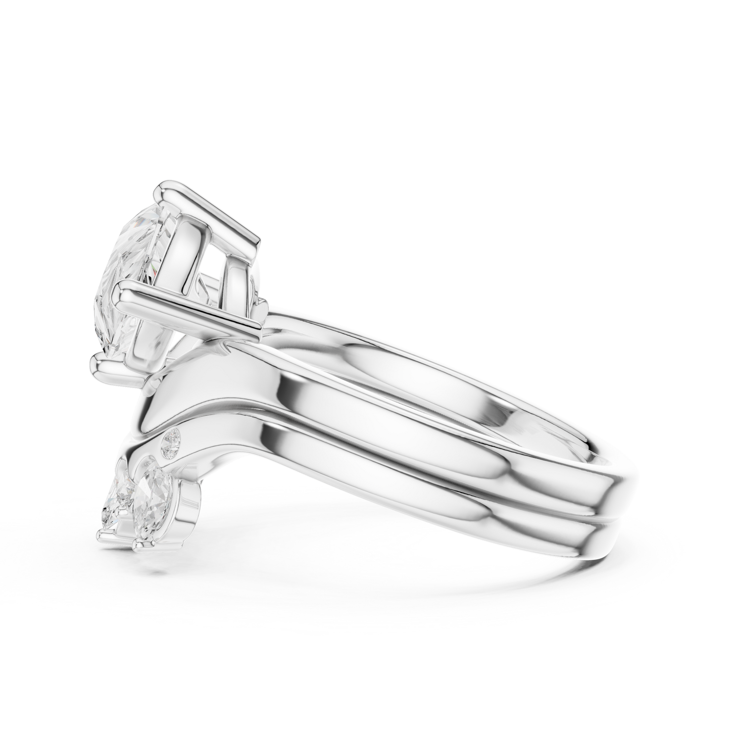 Pear, Oval & Round Cut Lab Grown Diamond Ethically Dainty Elegance Diamond Ring for Women Anniversary Gift - HIGHCARAT DIAMONDS