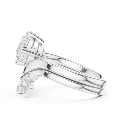 Pear, Oval & Round Cut Lab Grown Diamond Ethically Dainty Elegance Diamond Ring for Women Anniversary Gift - HIGHCARAT DIAMONDS