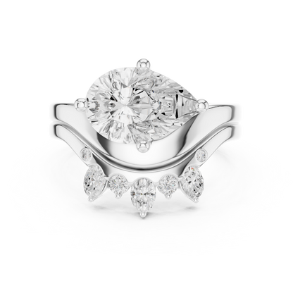 Pear, Oval & Round Cut Lab Grown Diamond Ethically Dainty Elegance Diamond Ring for Women Anniversary Gift - HIGHCARAT DIAMONDS