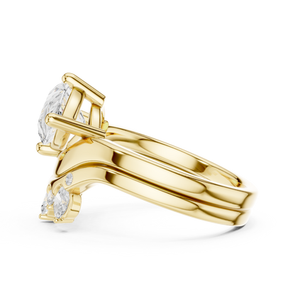 Pear, Oval & Round Cut Lab Grown Diamond Ethically Dainty Elegance Diamond Ring for Women Anniversary Gift - HIGHCARAT DIAMONDS