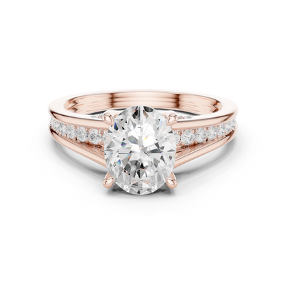 2.30Ct Oval and Round Cut High Quality Lab Grown Diamond Antique Minimalist Dainty Hand Crafted Bridal Ring For Her - HIGHCARAT DIAMONDS