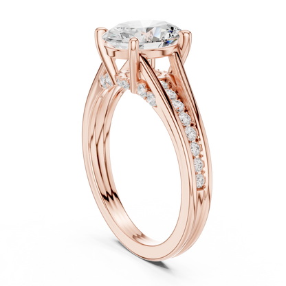 2.30Ct Oval and Round Cut High Quality Lab Grown Diamond Antique Minimalist Dainty Hand Crafted Bridal Ring For Her - HIGHCARAT DIAMONDS