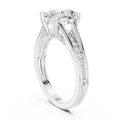 2.30Ct Oval and Round Cut High Quality Lab Grown Diamond Antique Minimalist Dainty Hand Crafted Bridal Ring For Her - HIGHCARAT DIAMONDS