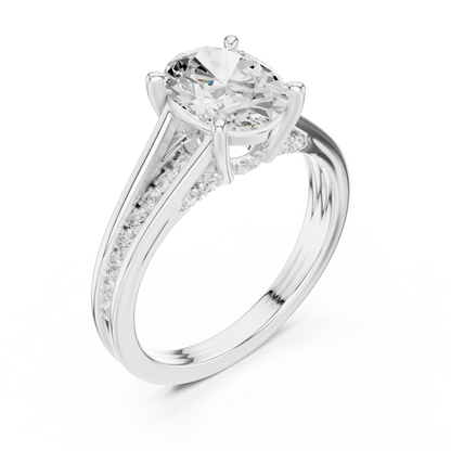 2.30Ct Oval and Round Cut High Quality Lab Grown Diamond Antique Minimalist Dainty Hand Crafted Bridal Ring For Her - HIGHCARAT DIAMONDS