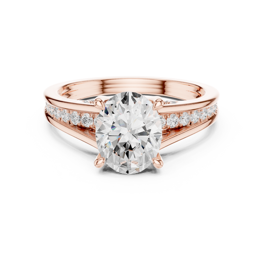 2.30Ct Oval and Round Cut High Quality Lab Grown Diamond Antique Minimalist Dainty Hand Crafted Bridal Ring For Her - HIGHCARAT DIAMONDS