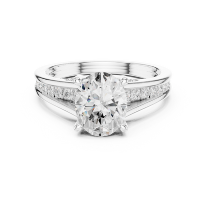 2.30Ct Oval and Round Cut High Quality Lab Grown Diamond Antique Minimalist Dainty Hand Crafted Bridal Ring For Her - HIGHCARAT DIAMONDS