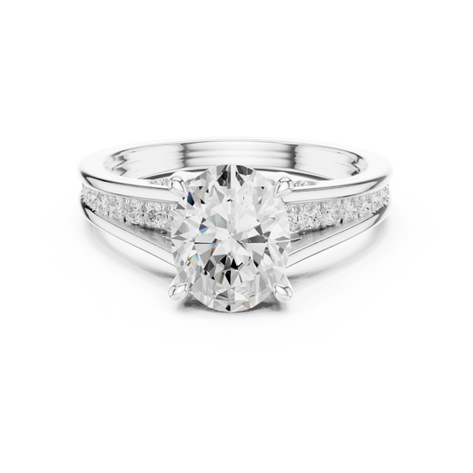 2.30Ct Oval and Round Cut High Quality Lab Grown Diamond Antique Minimalist Dainty Hand Crafted Bridal Ring For Her - HIGHCARAT DIAMONDS
