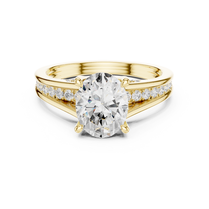 2.30Ct Oval and Round Cut High Quality Lab Grown Diamond Antique Minimalist Dainty Hand Crafted Bridal Ring For Her - HIGHCARAT DIAMONDS