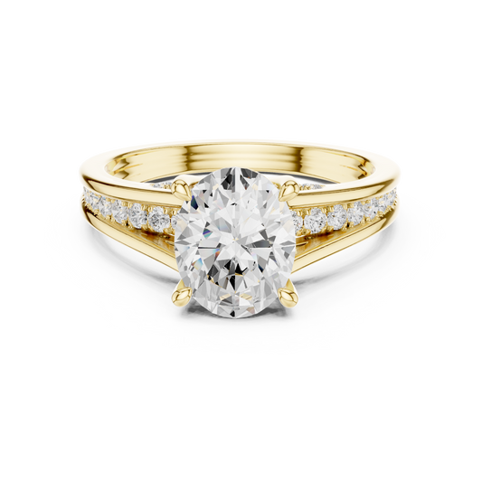 2.30Ct Oval and Round Cut High Quality Lab Grown Diamond Antique Minimalist Dainty Hand Crafted Bridal Ring For Her - HIGHCARAT DIAMONDS