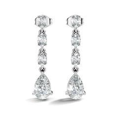 Pear And Oval Cut Lab Grown Diamond Circle Shape Antique Delicate Prong Set Bridesmaid Dangle  Earring Gift For Women's - HIGHCARAT DIAMONDS