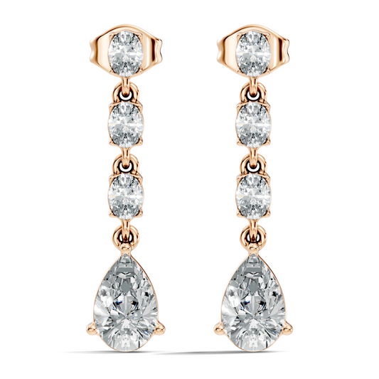 Pear And Oval Cut Lab Grown Diamond Circle Shape Antique Delicate Prong Set Bridesmaid Dangle  Earring Gift For Women's - HIGHCARAT DIAMONDS