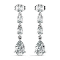 Pear And Oval Cut Lab Grown Diamond Circle Shape Antique Delicate Prong Set Bridesmaid Dangle  Earring Gift For Women's - HIGHCARAT DIAMONDS