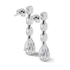 Pear And Oval Cut Lab Grown Diamond Circle Shape Antique Delicate Prong Set Bridesmaid Dangle  Earring Gift For Women's - HIGHCARAT DIAMONDS
