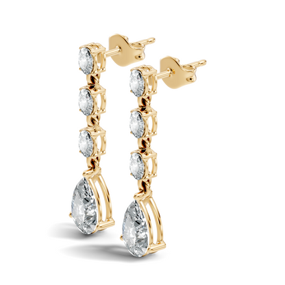 Pear And Oval Cut Lab Grown Diamond Circle Shape Antique Delicate Prong Set Bridesmaid Dangle  Earring Gift For Women's - HIGHCARAT DIAMONDS