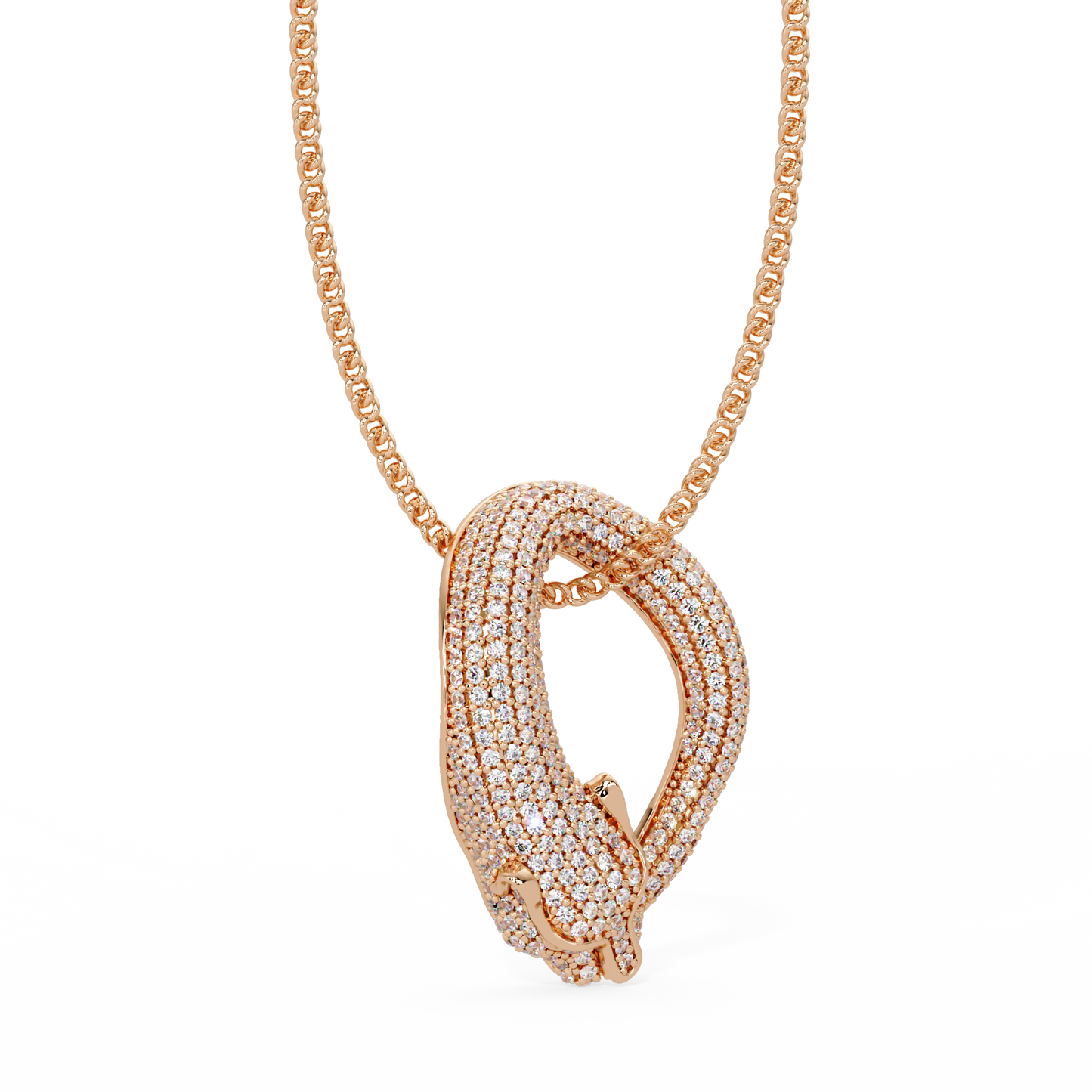 Lab Grown Panther Head Open Cuff Diamond Pendant - HIGHCARAT DIAMONDS