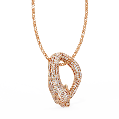 Lab Grown Panther Head Open Cuff Diamond Pendant - HIGHCARAT DIAMONDS