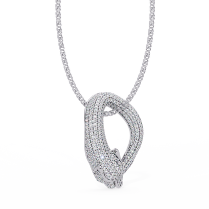 Lab Grown Panther Head Open Cuff Diamond Pendant - HIGHCARAT DIAMONDS