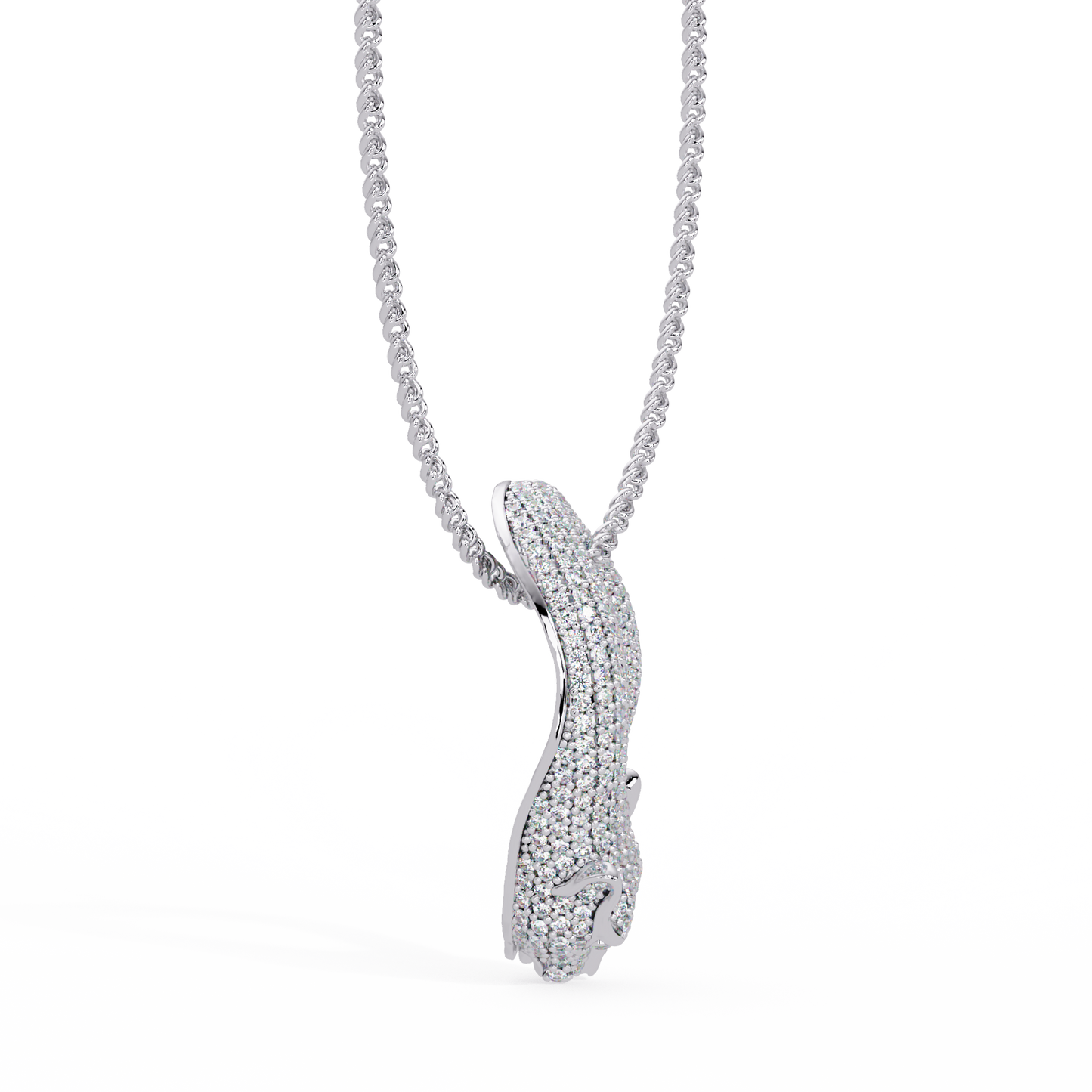Lab Grown Panther Head Open Cuff Diamond Pendant - HIGHCARAT DIAMONDS