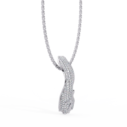 Lab Grown Panther Head Open Cuff Diamond Pendant - HIGHCARAT DIAMONDS