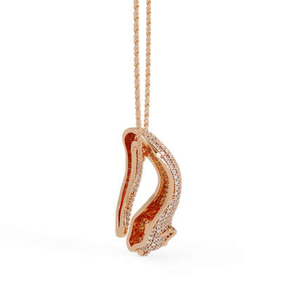 Lab Grown Panther Head Open Cuff Diamond Pendant - HIGHCARAT DIAMONDS