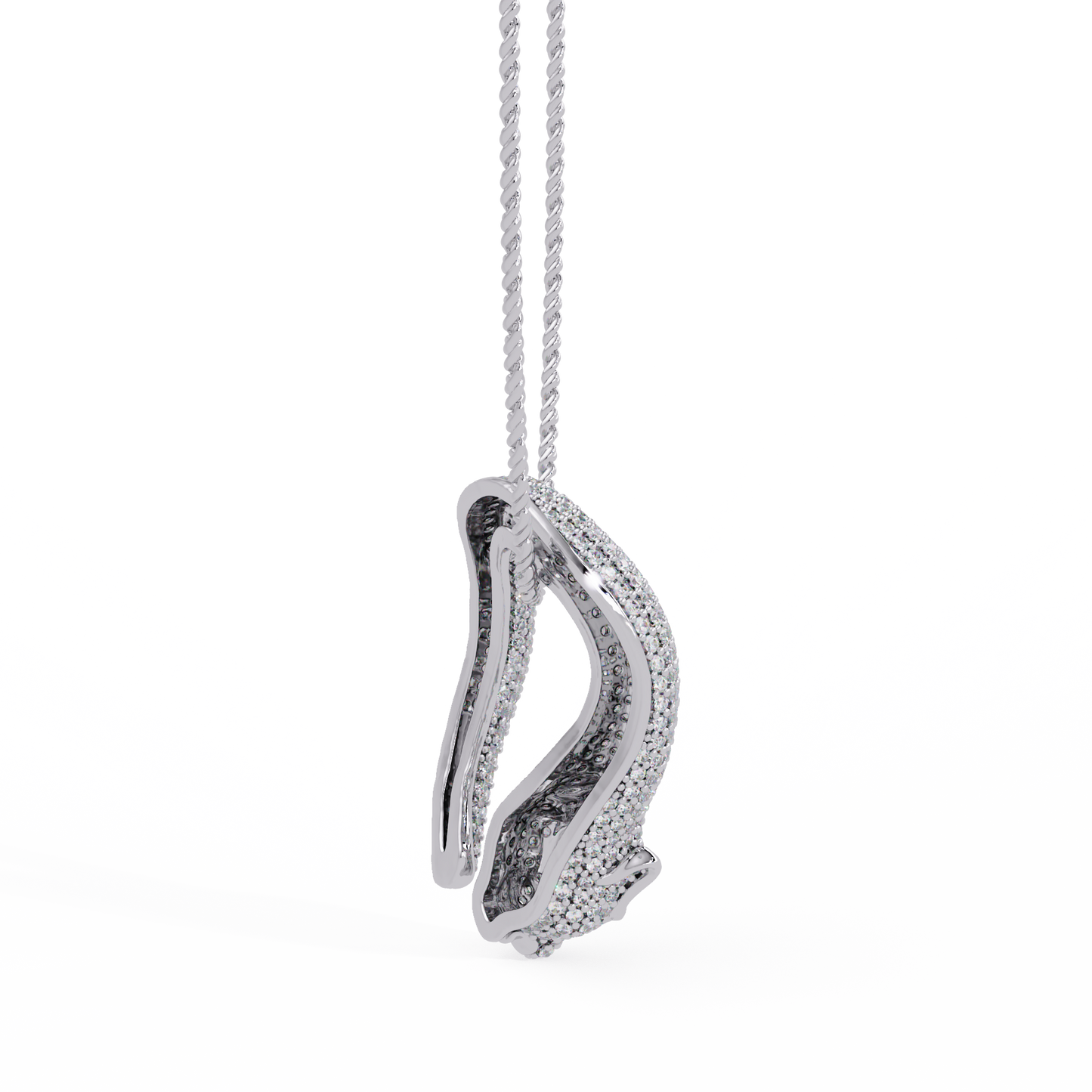 Lab Grown Panther Head Open Cuff Diamond Pendant - HIGHCARAT DIAMONDS