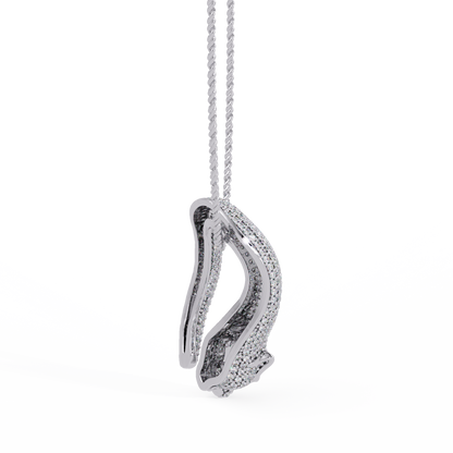 Lab Grown Panther Head Open Cuff Diamond Pendant - HIGHCARAT DIAMONDS