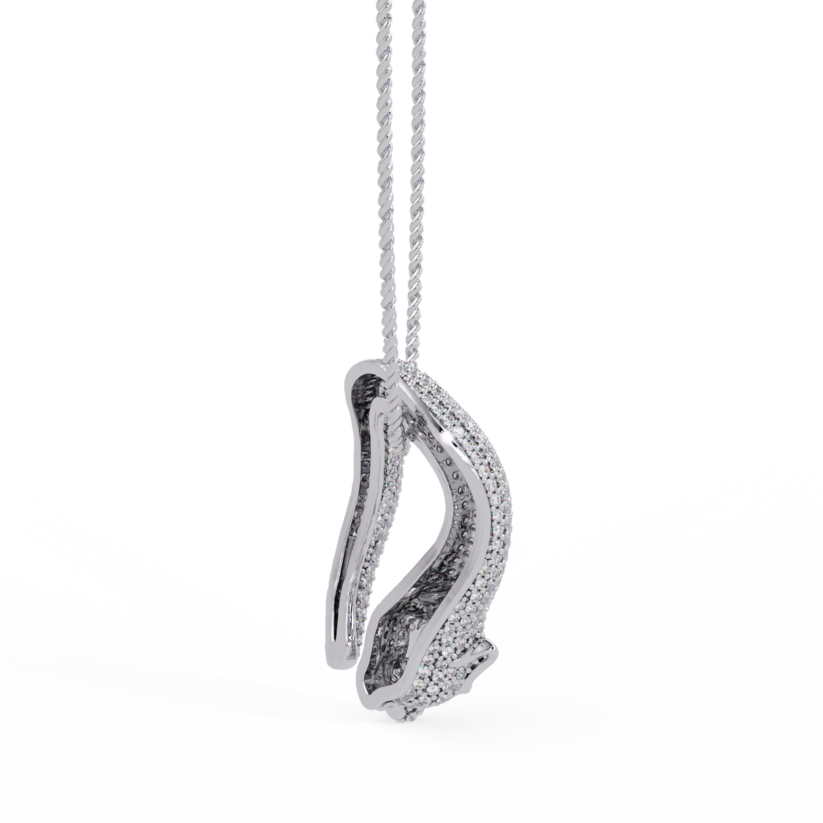 Lab Grown Panther Head Open Cuff Diamond Pendant - HIGHCARAT DIAMONDS