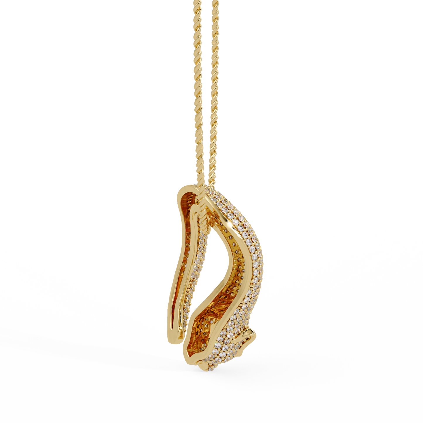 Lab Grown Panther Head Open Cuff Diamond Pendant - HIGHCARAT DIAMONDS
