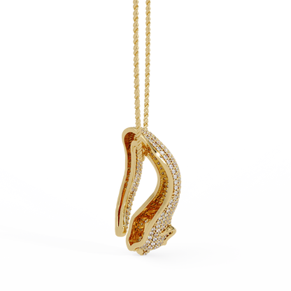 Lab Grown Panther Head Open Cuff Diamond Pendant - HIGHCARAT DIAMONDS