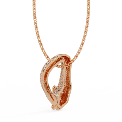 Lab Grown Panther Head Open Cuff Diamond Pendant - HIGHCARAT DIAMONDS