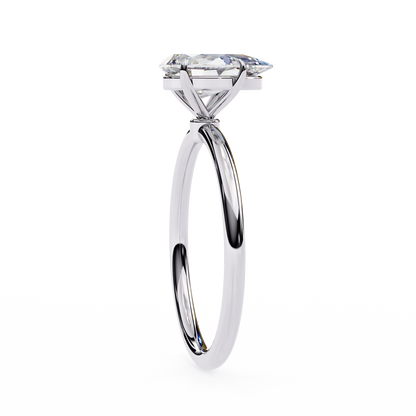 Lab Grown Pear Cut Diamond Solitaire Engagement Ring