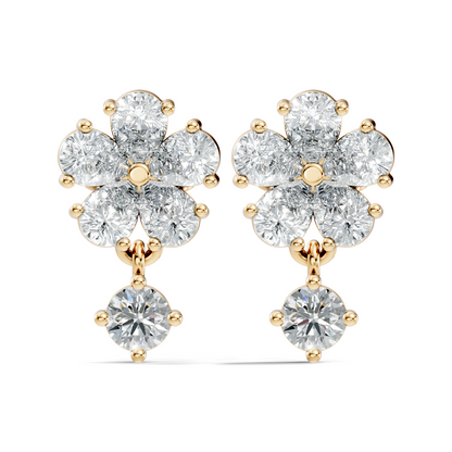 2.44 Ct Round & Pear Shape Lab Grown Diamond New Vintage Elegance Studs Diamond Earring For her - HIGHCARAT DIAMONDS