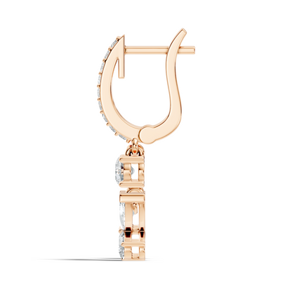 1.85 CT Pear or Marquise Cut Diamond Earring & Butterfly Inspired Dangle Hoop Earrings For Her - HIGHCARAT DIAMONDS