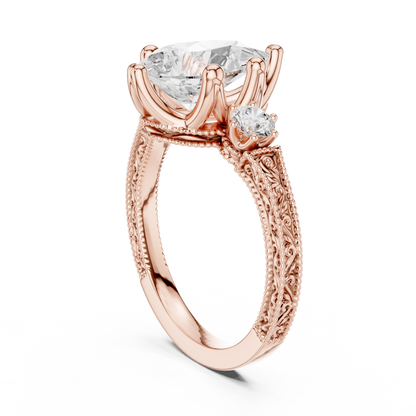 2.80 Pear Cut Lab Grown Diamond Accent Ring in 14-18K Gold Perfect for Gifting or Proposal - HIGHCARAT DIAMONDS