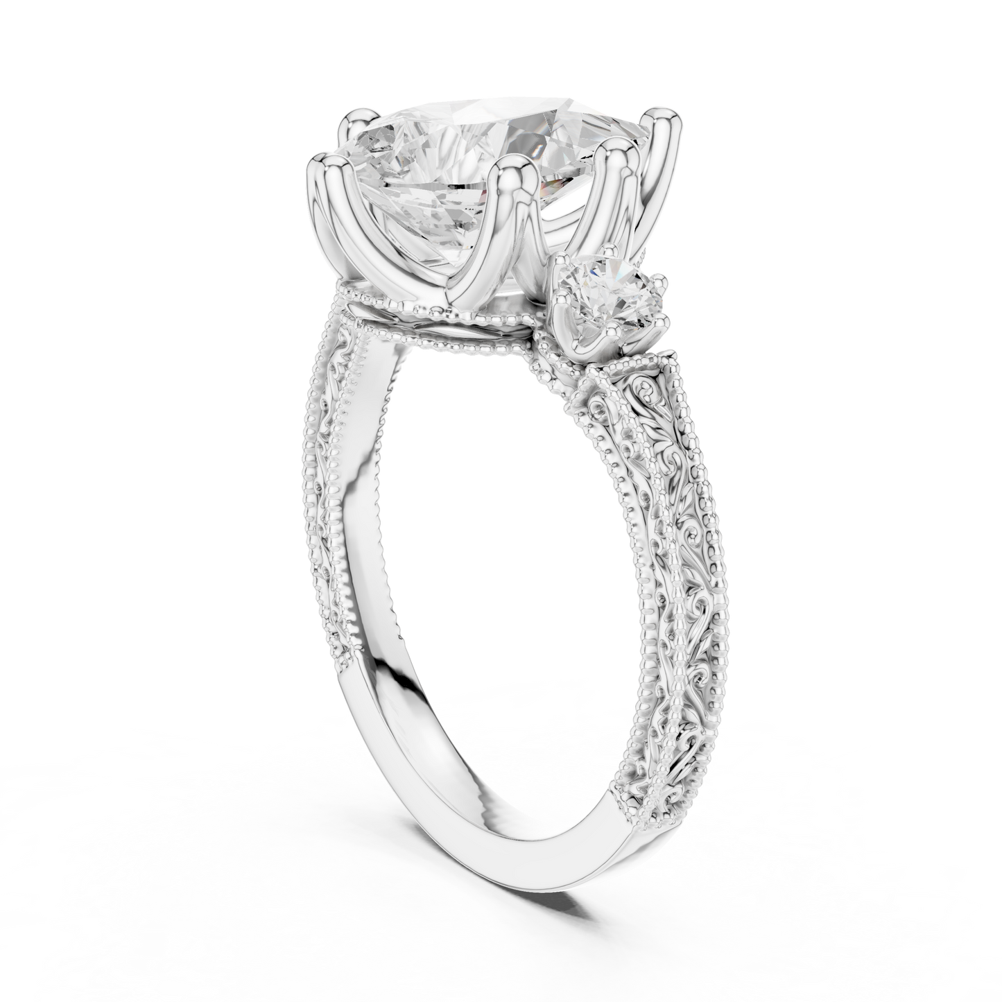 2.80 Pear Cut Lab Grown Diamond Accent Ring in 14-18K Gold Perfect for Gifting or Proposal - HIGHCARAT DIAMONDS