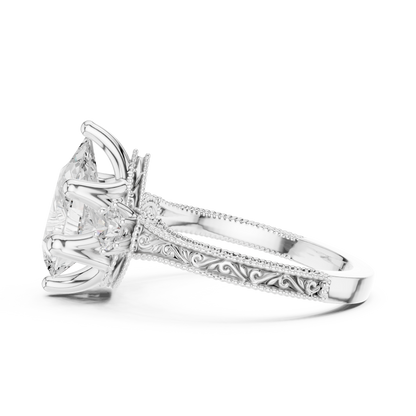 2.80 Pear Cut Lab Grown Diamond Accent Ring in 14-18K Gold Perfect for Gifting or Proposal - HIGHCARAT DIAMONDS