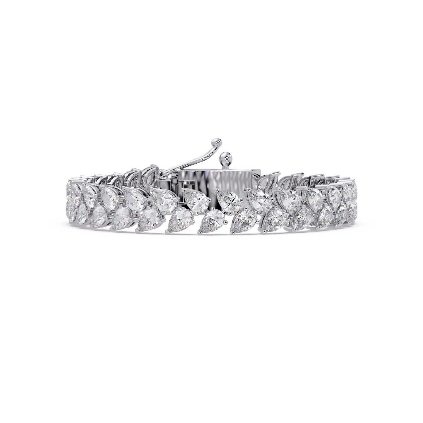 Lab Grown Pear Shape Diamond Cluster Gold Bracelet - HIGHCARAT DIAMONDS