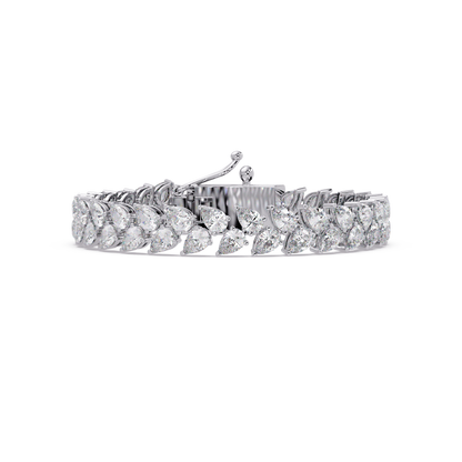 Lab Grown Pear Shape Diamond Cluster Gold Bracelet - HIGHCARAT DIAMONDS