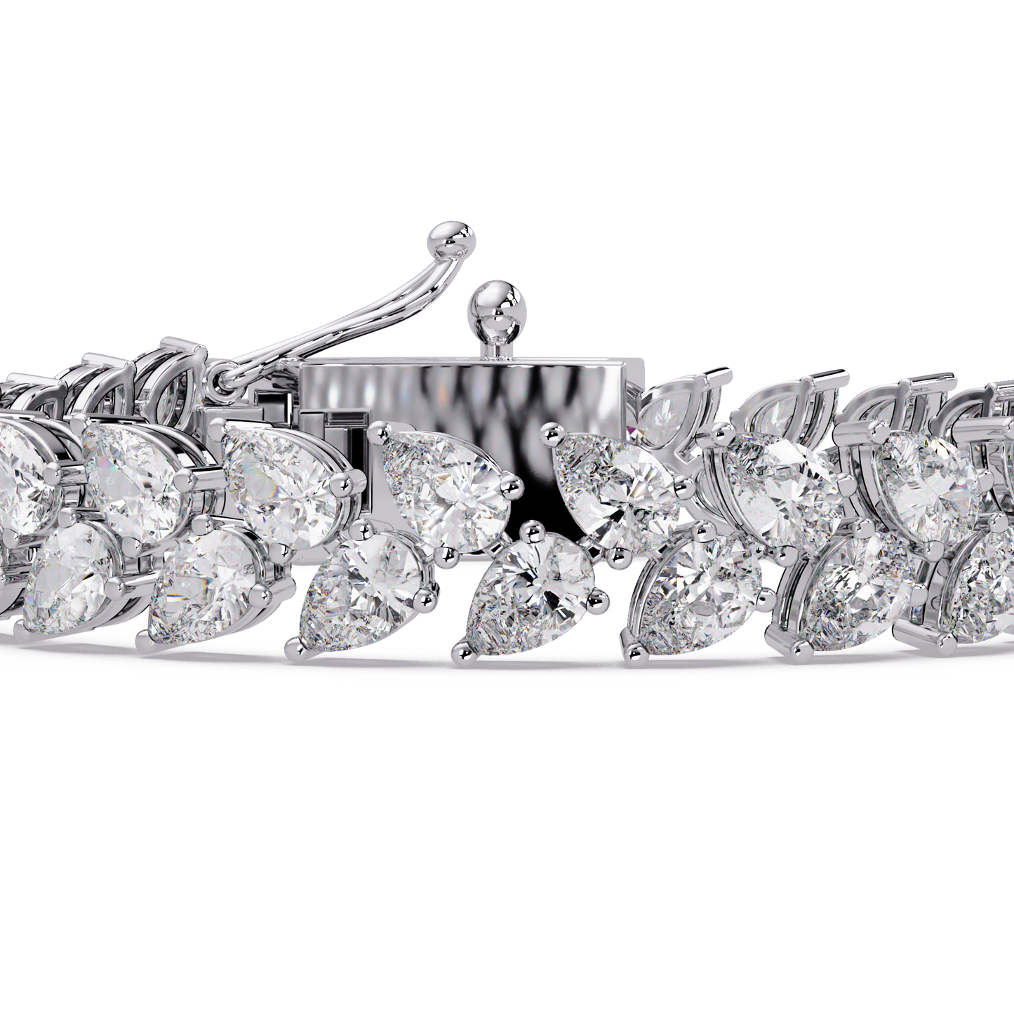 Lab Grown Pear Shape Diamond Cluster Gold Bracelet - HIGHCARAT DIAMONDS