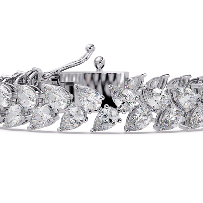 Lab Grown Pear Shape Diamond Cluster Gold Bracelet - HIGHCARAT DIAMONDS